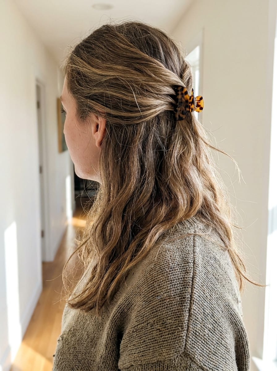 Half-up mit Claw Clip - Schnelle Morgenfrisur